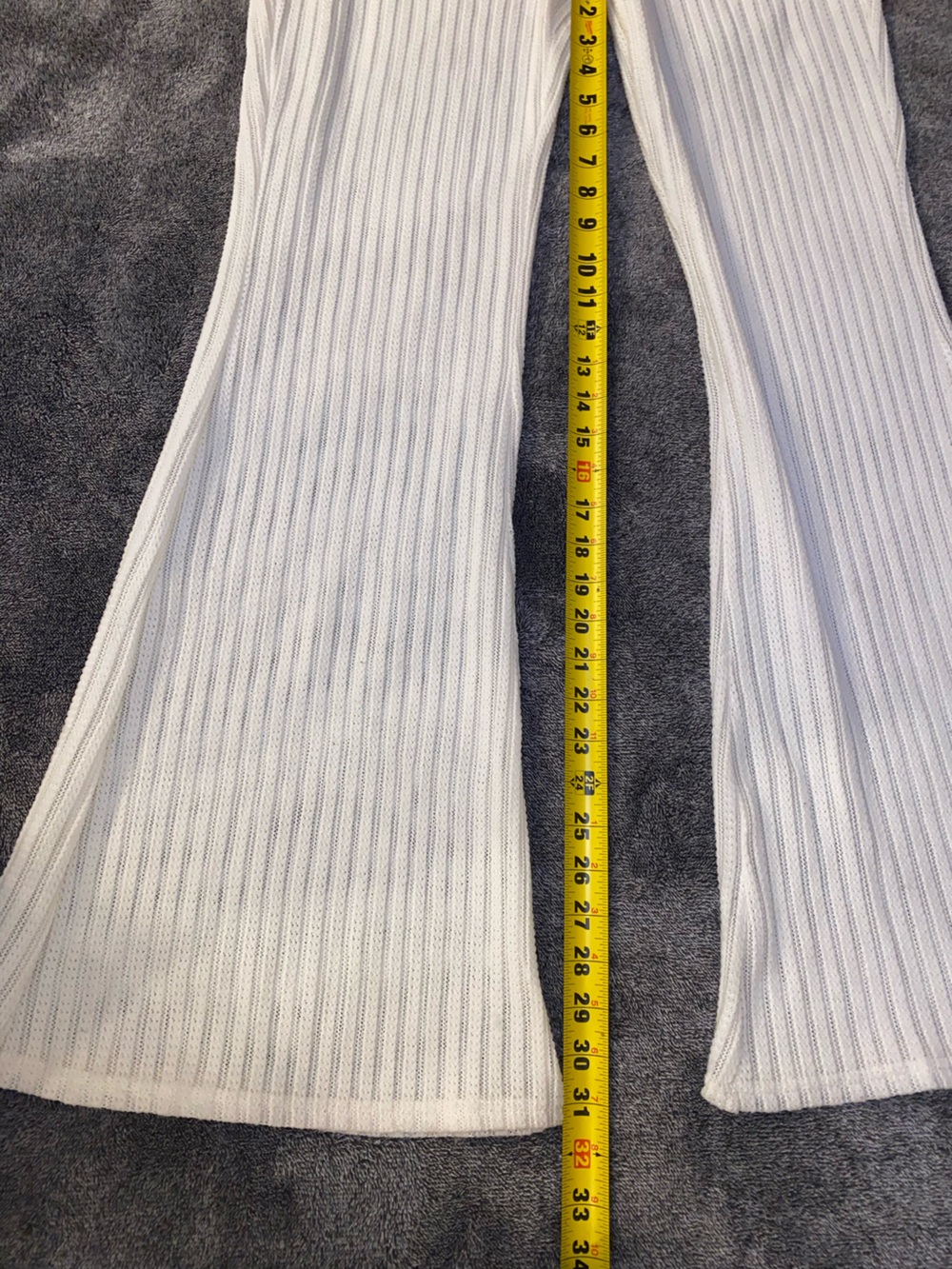 ACOA Cream Ribbed Knit Wide Leg Pants Size Large NWT - Picture 6 of 10